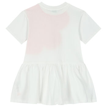 Girls White Boke Flower Dress